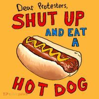 Dear Protesters Shut Up And Eat A Hot Dog Funny 4th Of July Pom Pom 12in Knit Beanie