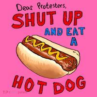 Dear Protesters Shut Up And Eat A Hot Dog Funny 4th Of July Stripe Pom Pom Beanie