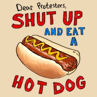 Dear Protesters Shut Up And Eat A Hot Dog Funny 4th Of July Drawstring Bag