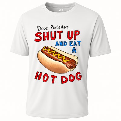 Dear Protesters Shut Up And Eat A Hot Dog Funny 4th Of July Performance Shirt