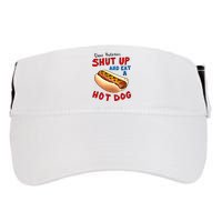 Dear Protesters Shut Up And Eat A Hot Dog Funny 4th Of July Adult Drive Performance Visor