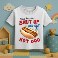 Dear Protesters Shut Up And Eat A Hot Dog Funny 4th Of July Toddler T-Shirt