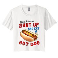 Dear Protesters Shut Up And Eat A Hot Dog Funny 4th Of July Crop Top