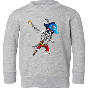 Dabbing Pirates Skeleton Eye Flap Pirate Ship Halloween Toddler Sweatshirt