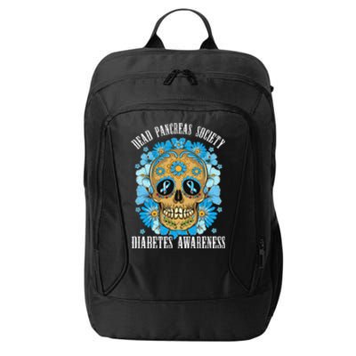 Dead Pancreas Society Funny Diabetes Awareness Sugar Skull City Backpack