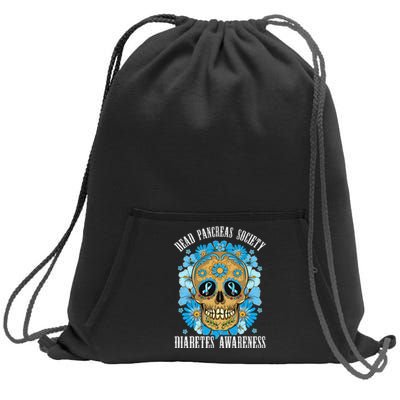 Dead Pancreas Society Funny Diabetes Awareness Sugar Skull Sweatshirt Cinch Pack Bag