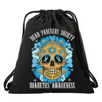 Dead Pancreas Society Funny Diabetes Awareness Sugar Skull Drawstring Bag