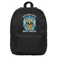 Dead Pancreas Society Funny Diabetes Awareness Sugar Skull 16 in Basic Backpack