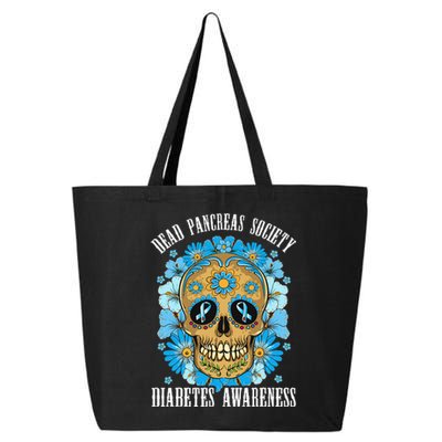 Dead Pancreas Society Funny Diabetes Awareness Sugar Skull 25L Jumbo Tote