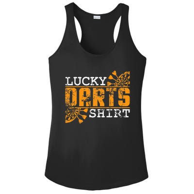 Dart Player Saying For Dart Fans Lucky Darts Ladies PosiCharge Competitor Racerback Tank