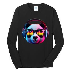 Dj Panda Sound Activated Electronic Music Bars Beats Tall Long Sleeve T-Shirt