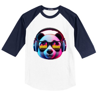 Dj Panda Sound Activated Electronic Music Bars Beats Baseball Sleeve Shirt