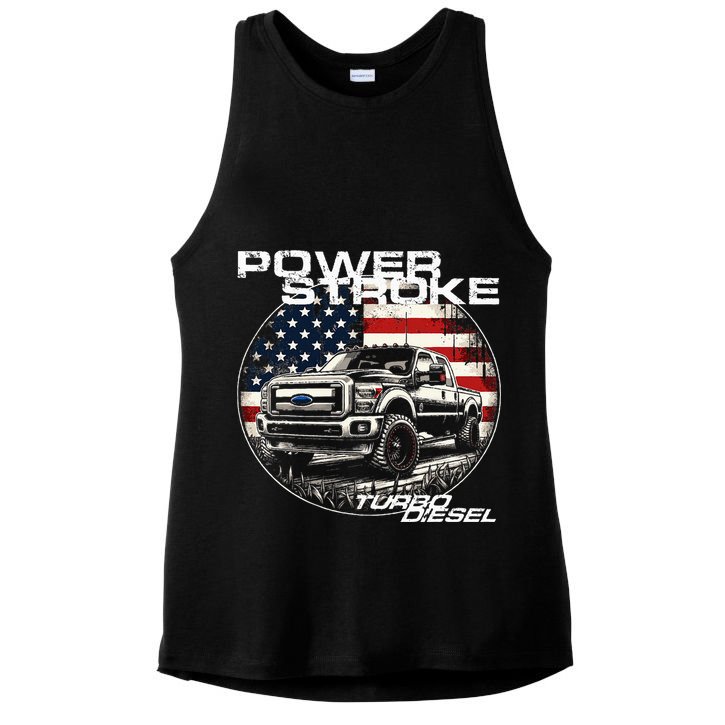 Diesel Power Stroke Truck 6.7 Coal Rolling Diesel Power Ladies PosiCharge Tri-Blend Wicking Tank