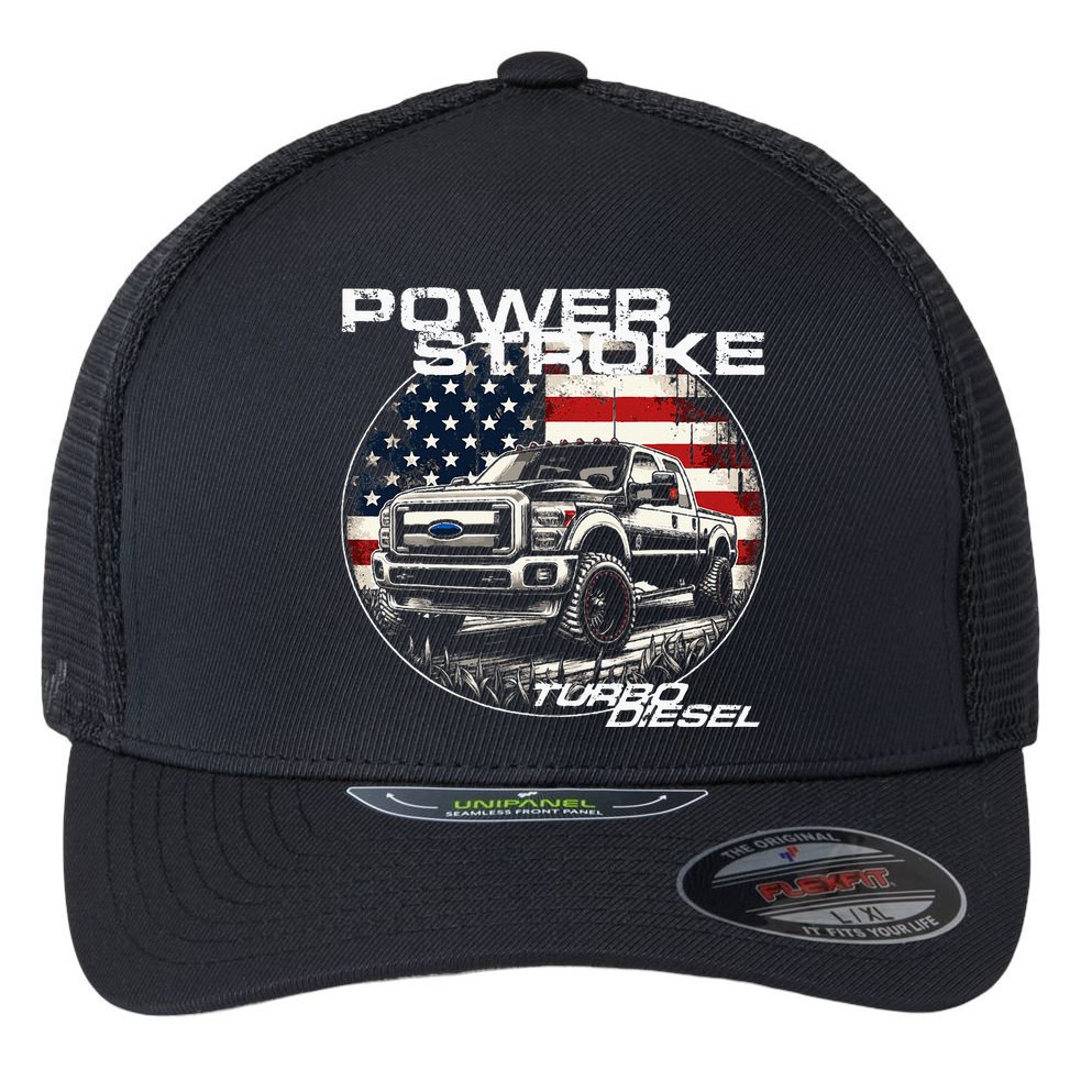 Diesel Power Stroke Truck 6.7 Coal Rolling Diesel Power Flexfit Unipanel Trucker Cap