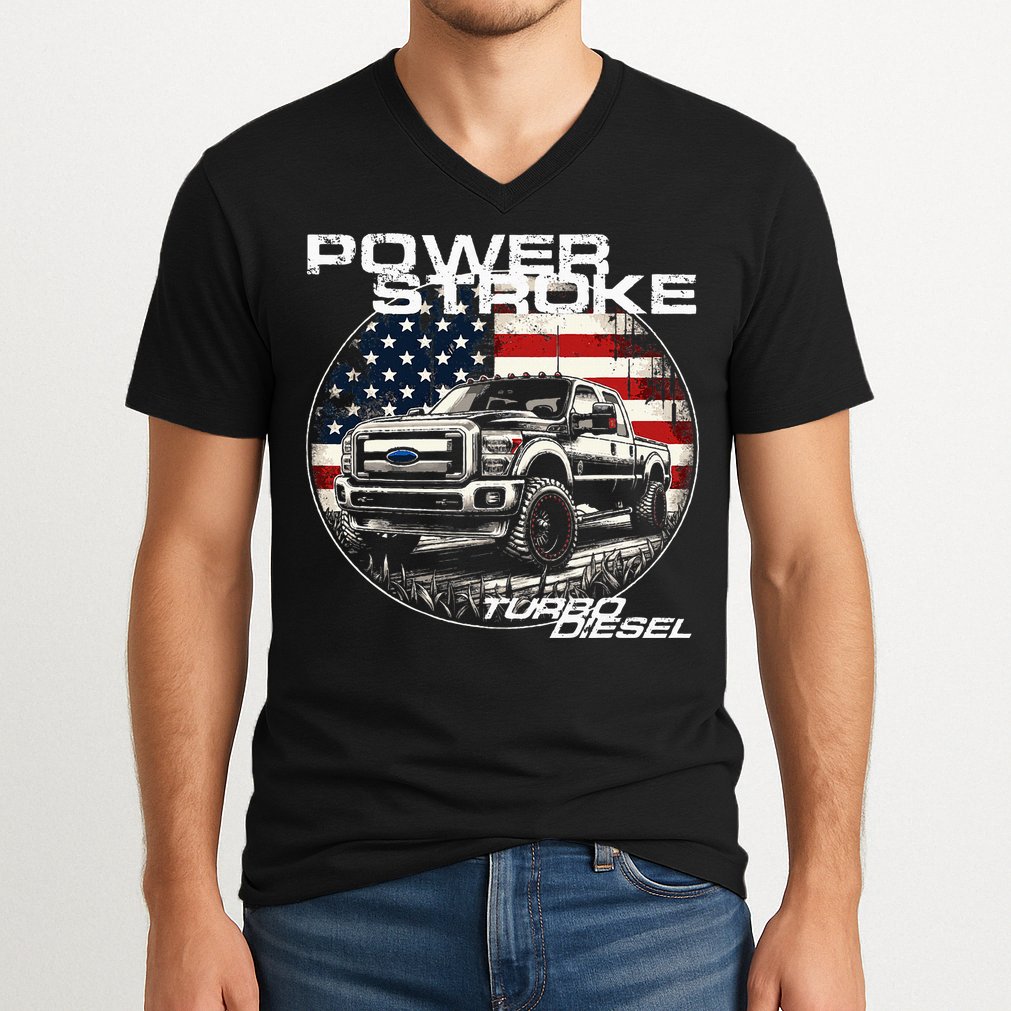Diesel Power Stroke Truck 6.7 Coal Rolling Diesel Power V-Neck T-Shirt
