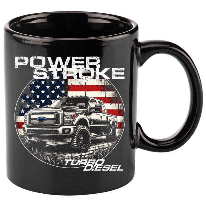 Diesel Power Stroke Truck 6.7 Coal Rolling Diesel Power 11oz C Handle Ceramic Mug