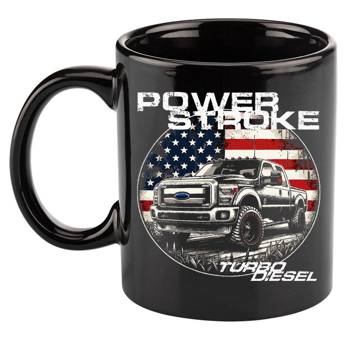 Diesel Power Stroke Truck 6.7 Coal Rolling Diesel Power 11oz C Handle Ceramic Mug