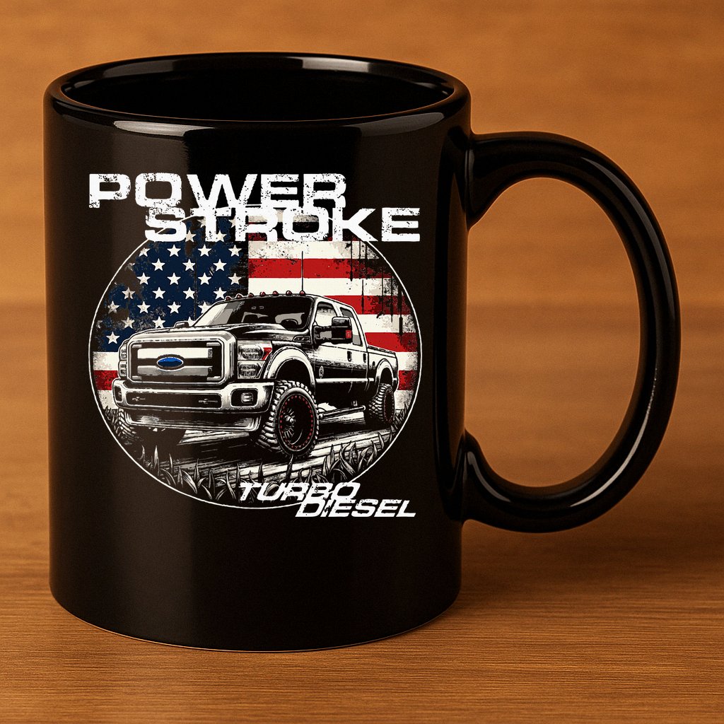 Diesel Power Stroke Truck 6.7 Coal Rolling Diesel Power 11oz C Handle Ceramic Mug
