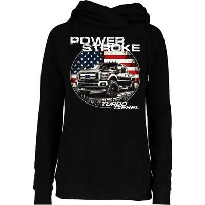 Diesel Power Stroke Truck 6.7 Coal Rolling Diesel Power Womens Funnel Neck Pullover Hood