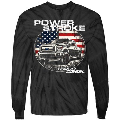 Diesel Power Stroke Truck 6.7 Coal Rolling Diesel Power Tie-Dye Long Sleeve Shirt