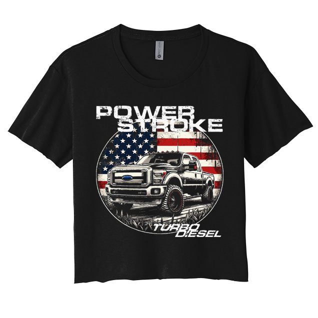 Diesel Power Stroke Truck 6.7 Coal Rolling Diesel Power Crop Top