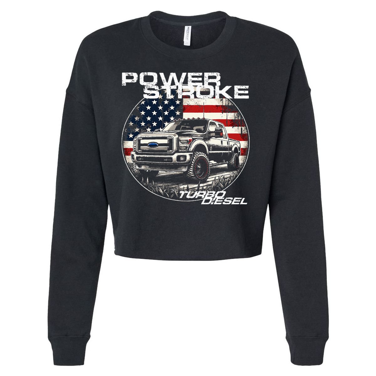 Diesel Power Stroke Truck 6.7 Coal Rolling Diesel Power Cropped Pullover Crew