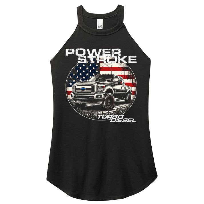 Diesel Power Stroke Truck 6.7 Coal Rolling Diesel Power Women's Perfect Tri Rocker Tank