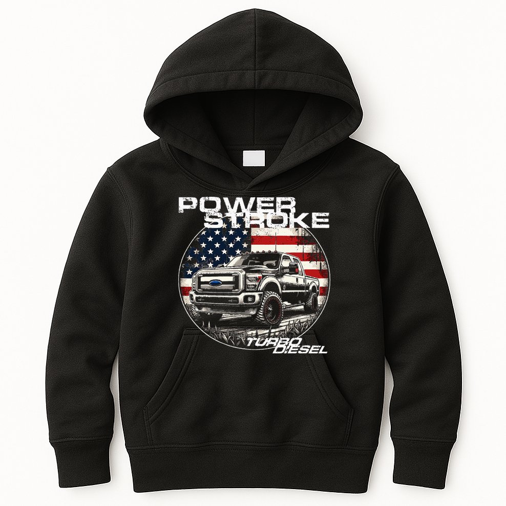 Diesel Power Stroke Truck 6.7 Coal Rolling Diesel Power Kids Hoodie