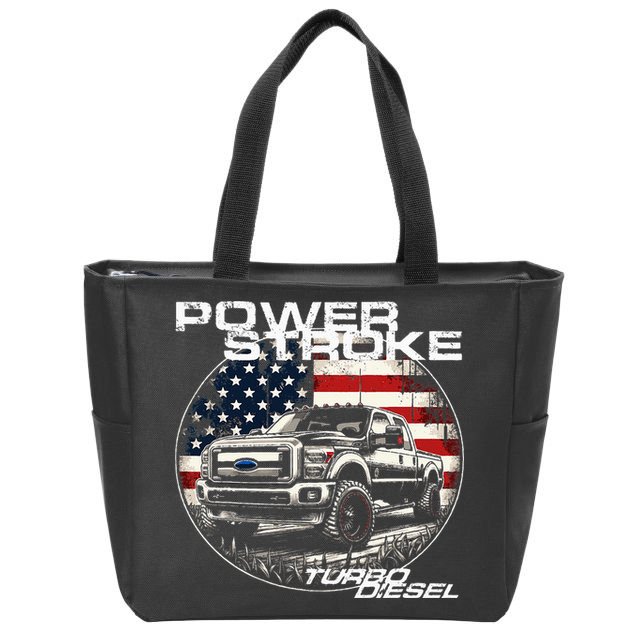 Diesel Power Stroke Truck 6.7 Coal Rolling Diesel Power Zip Tote Bag