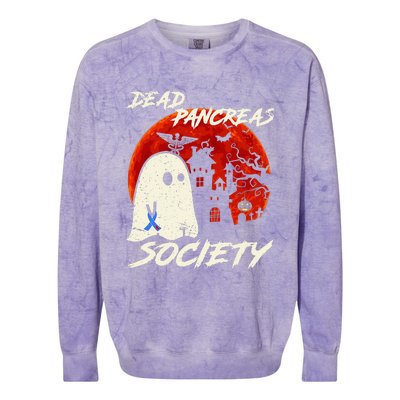 Dead Pancreas Society Ghost Diabetes Awareness Halloween Colorblast Crewneck Sweatshirt