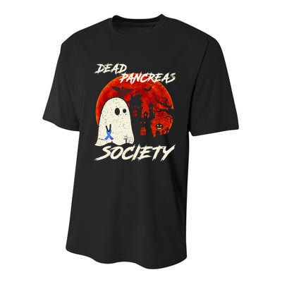 Dead Pancreas Society Ghost Diabetes Awareness Halloween Youth Performance Sprint T-Shirt