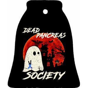 Dead Pancreas Society Ghost Diabetes Awareness Halloween Ceramic Bell Ornament