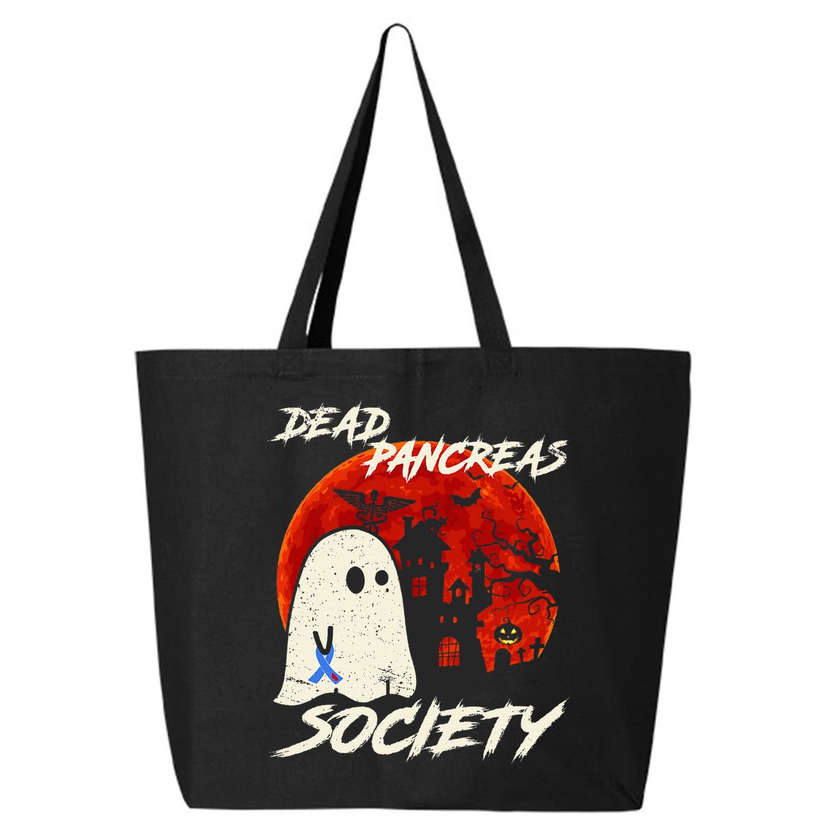 Dead Pancreas Society Ghost Diabetes Awareness Halloween 25L Jumbo Tote
