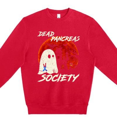 Dead Pancreas Society Ghost Diabetes Awareness Halloween Premium Crewneck Sweatshirt