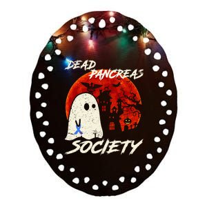 Dead Pancreas Society Ghost Diabetes Awareness Halloween Ceramic Oval Ornament