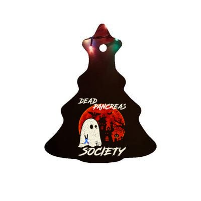 Dead Pancreas Society Ghost Diabetes Awareness Halloween Ceramic Tree Ornament