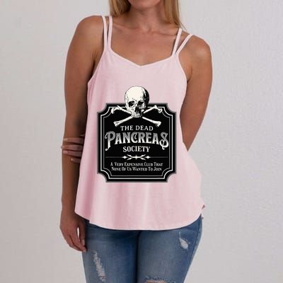 Dead Pancreas Society Type One Diabetes T1d Awareness Skull Women's Strappy Tank