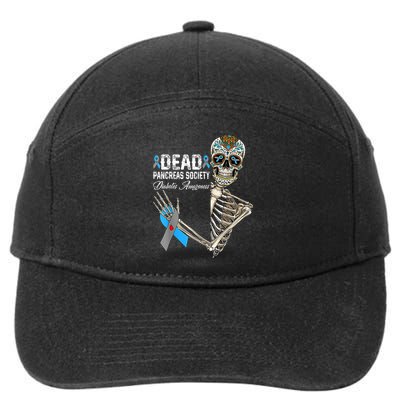 Dead Pancreas Society Diabetes Awareness Day Sugar Skeleton 7-Panel Snapback Hat