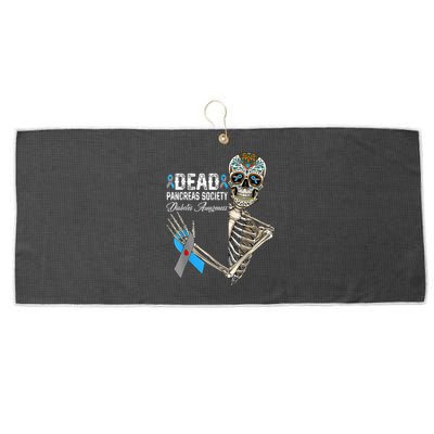 Dead Pancreas Society Diabetes Awareness Day Sugar Skeleton Large Microfiber Waffle Golf Towel