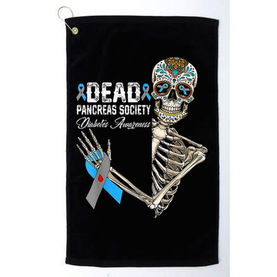 Dead Pancreas Society Diabetes Awareness Day Sugar Skeleton Platinum Collection Golf Towel