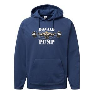 Donald Pump Trump Make America Strong Again Funny Performance Fleece Hoodie