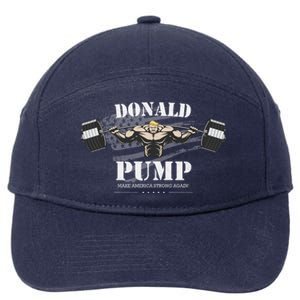 Donald Pump Trump Make America Strong Again Funny 7-Panel Snapback Hat