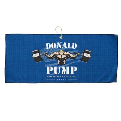 Donald Pump Trump Make America Strong Again Funny Large Microfiber Waffle Golf Towel