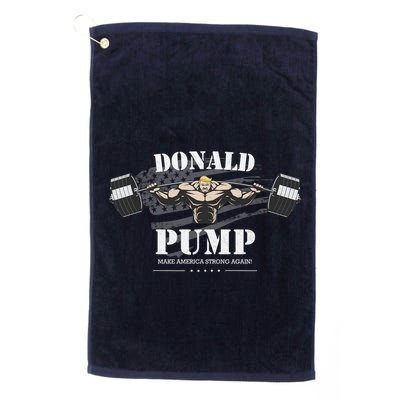 Donald Pump Trump Make America Strong Again Funny Golf Towel