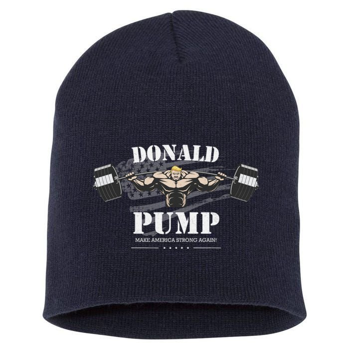 Donald Pump Trump Make America Strong Again Funny Short Acrylic Beanie