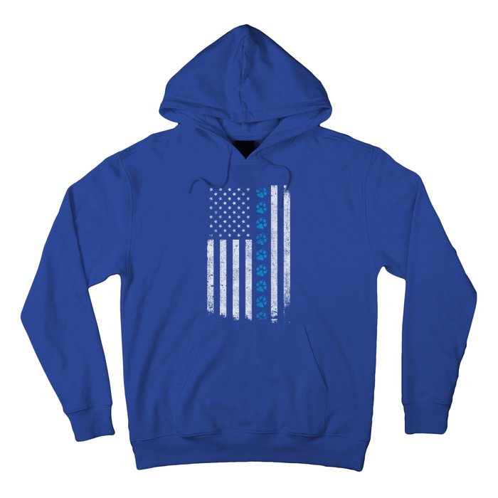 Dog Paw Thin Blue Line American Flag Police Dog Military K9 Meaningful Gift Hoodie