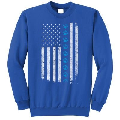 Dog Paw Thin Blue Line American Flag Police Dog Military K9 Meaningful Gift Sweatshirt