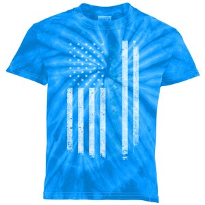 Dog Paw Thin Blue Line American Flag Police Dog Military K9 Meaningful Gift Kids Tie-Dye T-Shirt