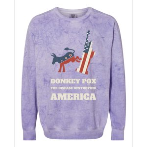 Donkey Pox The Disease Destroying America Funny Anti Biden Colorblast Crewneck Sweatshirt