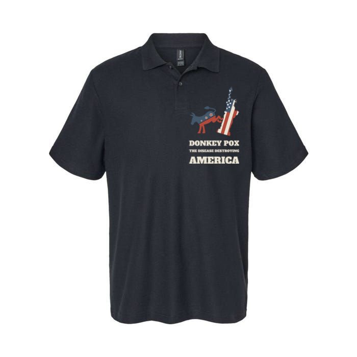 Donkey Pox The Disease Destroying America Funny Anti Biden Softstyle Adult Sport Polo